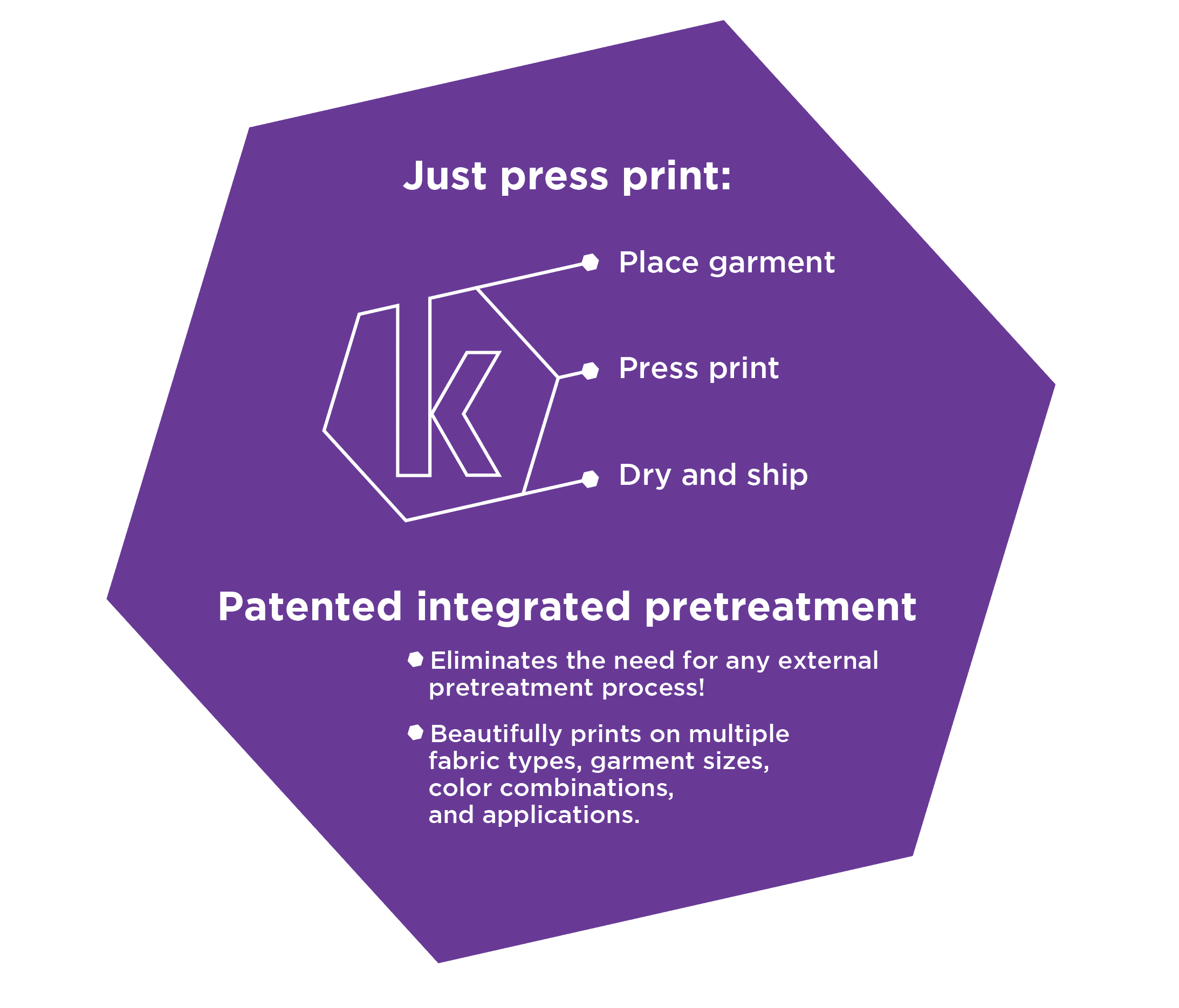 Kornit Purple Hexagon Graphic Kornit Purple Hexagon Graphic
