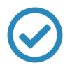 Blue tick icon on transparent background Blue tick icon on transparent background