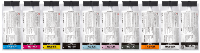 Group of Roland TR2 Inks with no background Group of Roland TR2 Inks with no background
