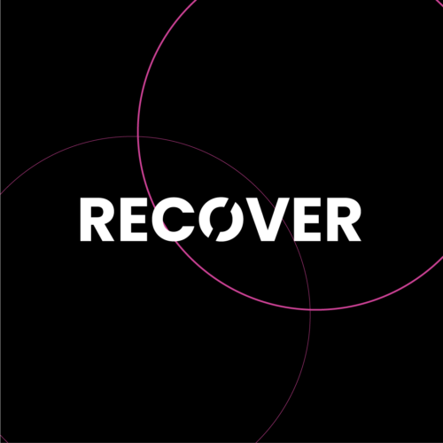 Black Pink and White Social Graphic with word Recover Black Pink and White Social Graphic with word Recover