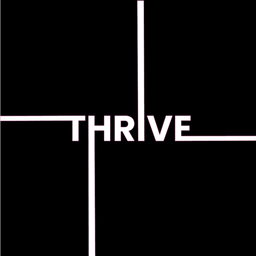 Black Pink and White Social Graphic with word Thrive Black Pink and White Social Graphic with word Thrive