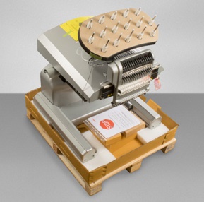 Melco Embroidery Machine in packaging Melco Embroidery Machine in packaging