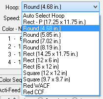 Selecting a hoop for melco screen Selecting a hoop for melco screen