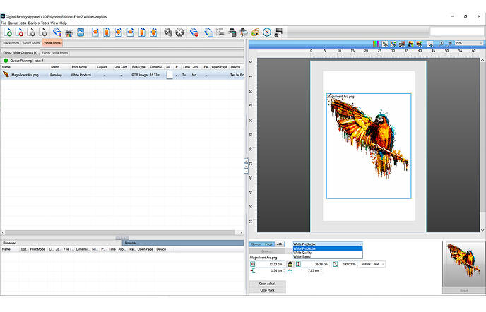Digital Factory White Print Queue Screen Digital Factory White Print Queue Screen