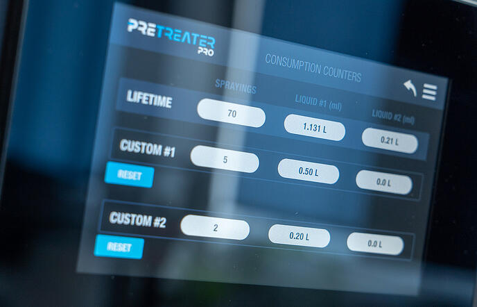 Polyprint Pretreater Pro Consumption Counters Screen Polyprint Pretreater Pro Consumption Counters Screen